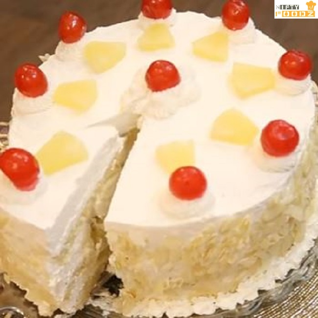 Without Oven Fresh Cream Pineapple Cake