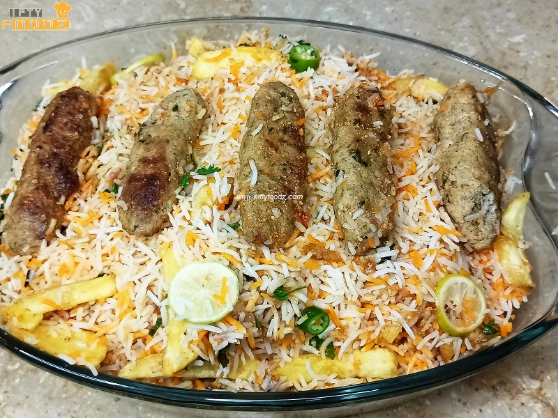 Smoked Chicken Seekh Kabab Biryani