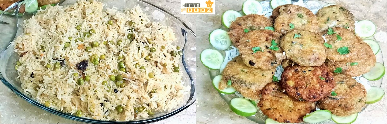 Matar Pulao With Potato Cutlets