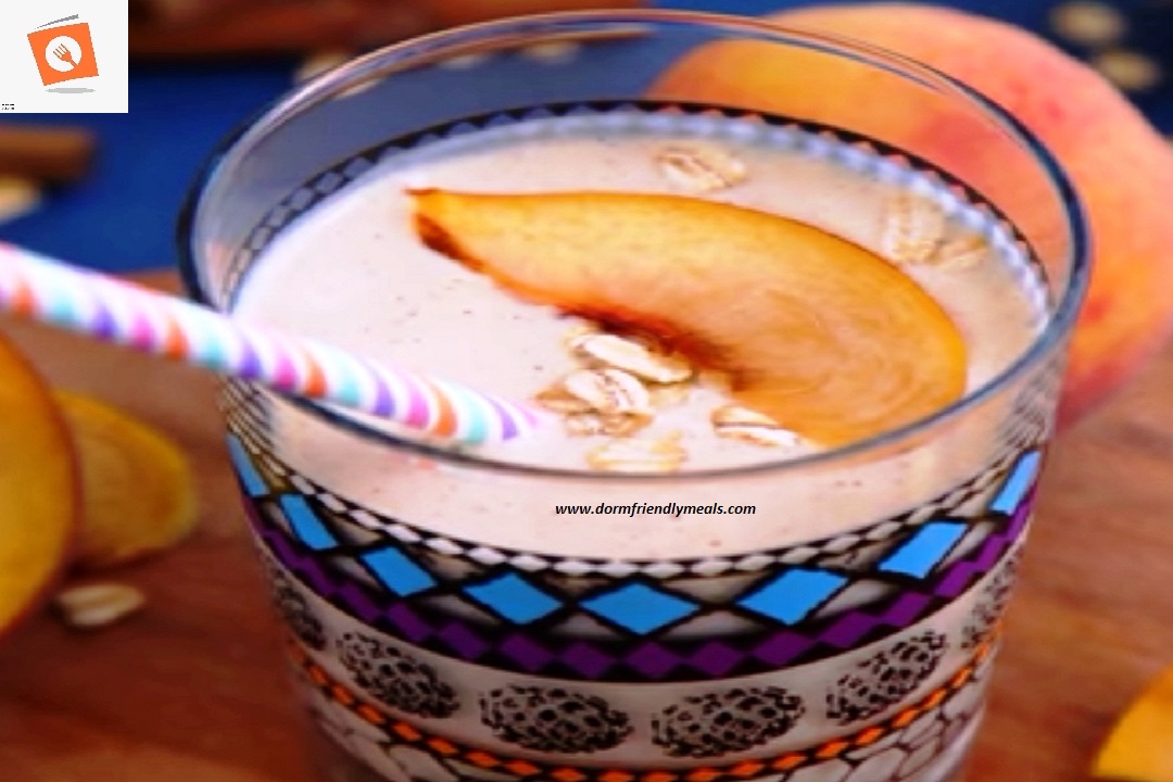 Dorm Room Peaches and Cream Oatmeal Smoothie